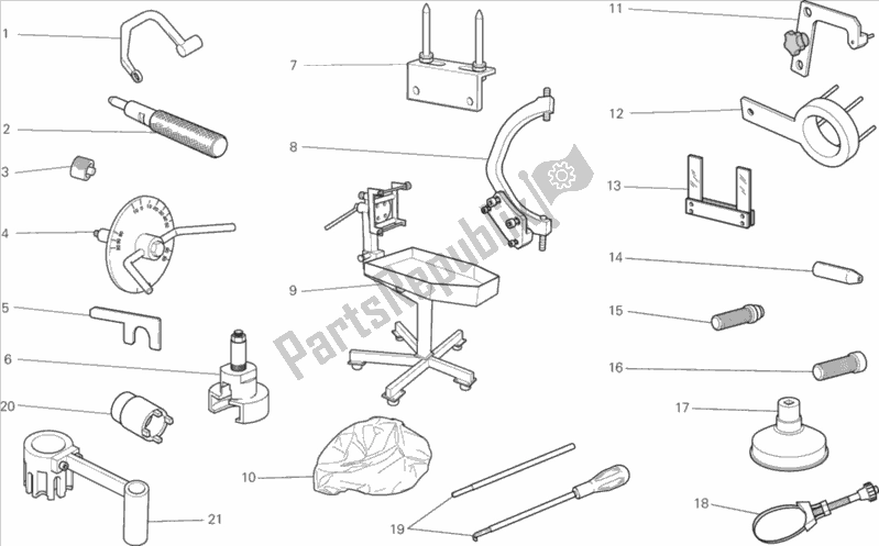 Tutte le parti per il 001 - Strumenti Di Servizio Per Officina del Ducati Streetfighter 848 USA 2015